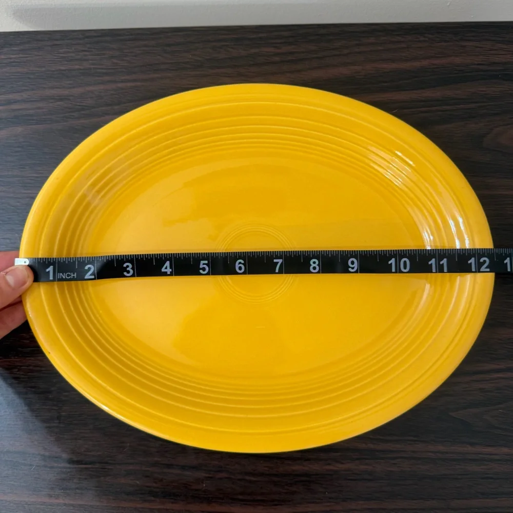 Vintage Fiesta Homer Laughlin Yellow Oval Platter 12.5” Fiesta Serving Plate